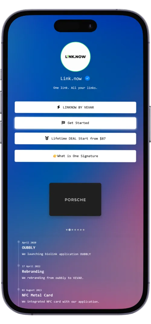 Screenshot of biolink page examples